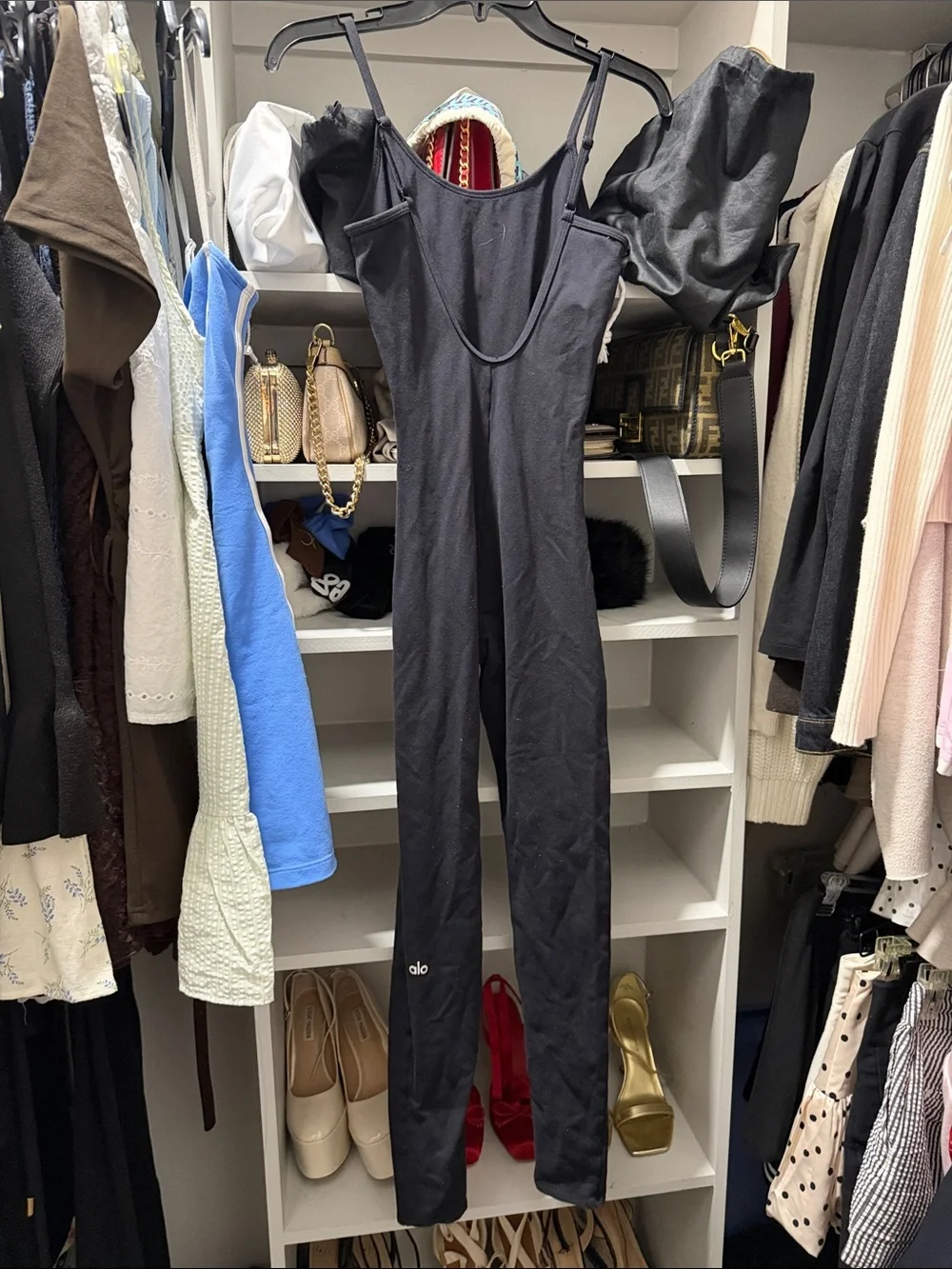 ALO Yoga Black Slim-Strap Jumpsuit